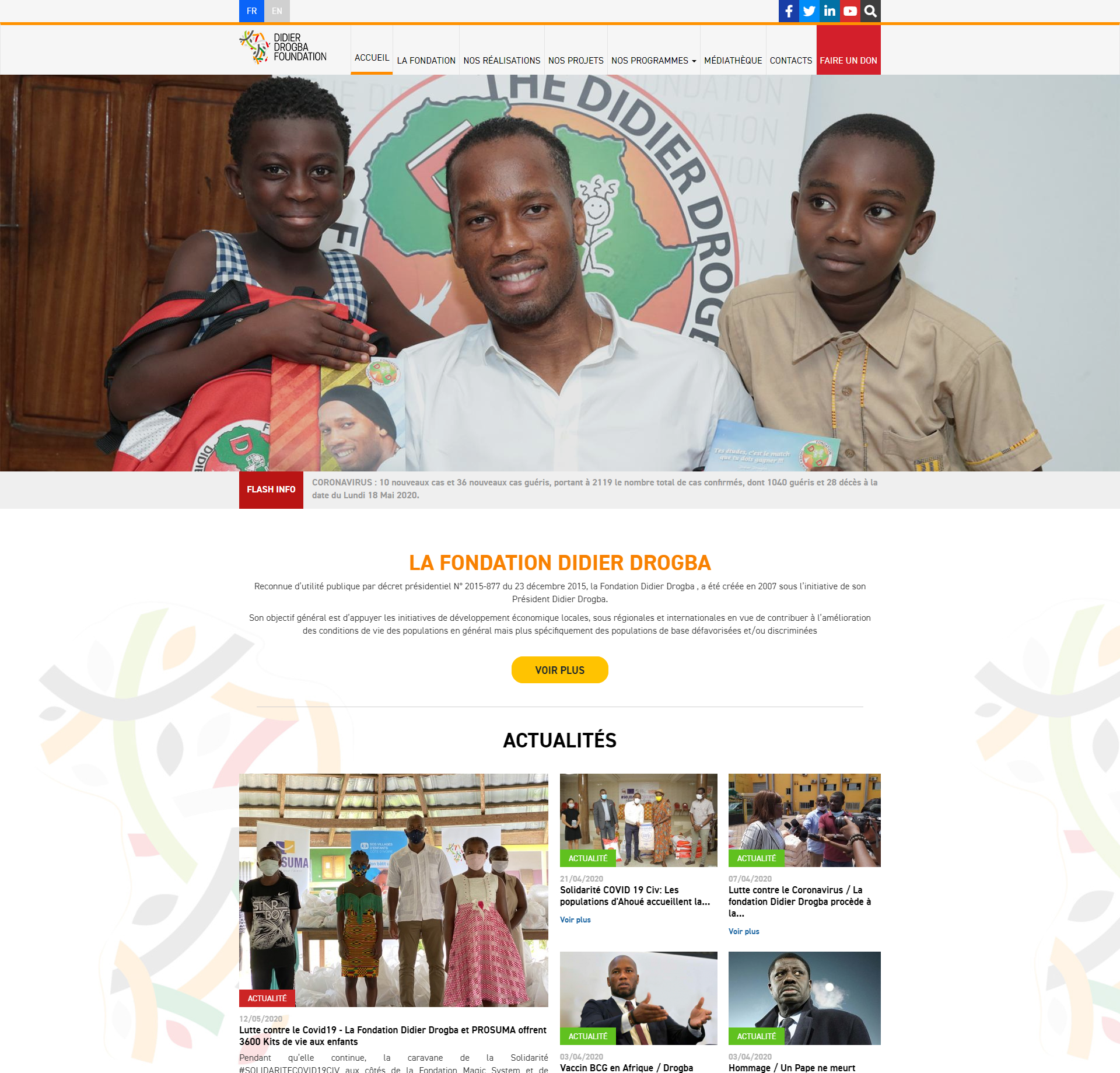 SITE WEB DIDIER DROGBA FOUNDATION